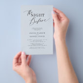 Budget dusty blue rehearsal dinner invitation flyer (Handgriff)