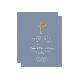 Budget Dusty Blue Religious Boy Erste Kommune