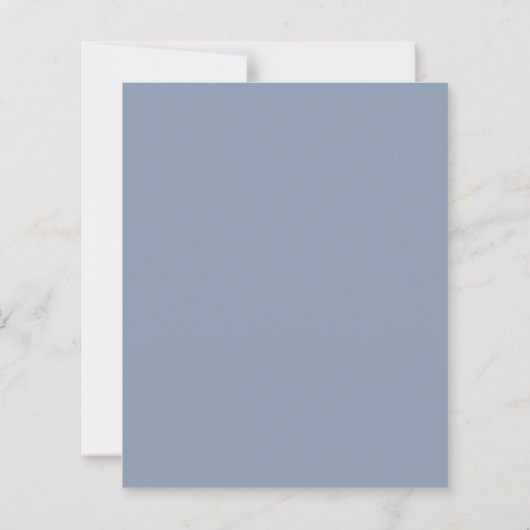 Budget Dusty Blue Script Einladung (Rückseite)