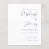 Budget Dusty Blue Script Einladung (Vorderseite)