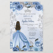 Budget Dusty Blue Silver Blumendruckerin Sweet 16 (Vorne/Hinten)