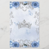 Budget Dusty Blue Silver Floral Princess SWEET 16 (Rückseite)