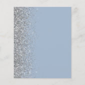 Budget Dusty Blue Silver Glitzer Hochzeit Einladun (Rückseite)