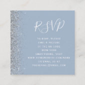 Budget Dusty Blue Silver Wedding QR Code UAWG Begleitkarte (Vorderseite)