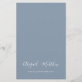 Budget Dusty Blue Simple Wedding Einladung (Rückseite)
