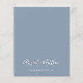 Budget Dusty Blue Simple Wedding Einladung (Rückseite)