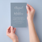 Budget Dusty Blue Simple Wedding Einladung Flyer (Handgriff)