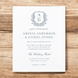 Budget Dusty Blue Wappen Monogram Wedding Foto