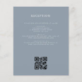 Budget Dusty Blue Wappen Monogram Wedding QR Code (Rückseite)