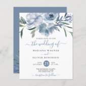 Budget Dusty Blue Watercolor Floral Wedding (Vorne/Hinten)