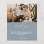 Budget Dusty Blue Wedding 2 Fotos Danke Karten (Hinten)