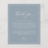Budget Dusty Blue Wedding Danke Card Flyer (Vorne)