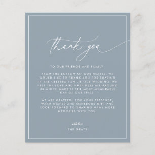 Budget Dusty Blue Wedding Danke Card Flyer