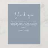 Budget Dusty Blue Wedding Danke Card Flyer (Hinten)