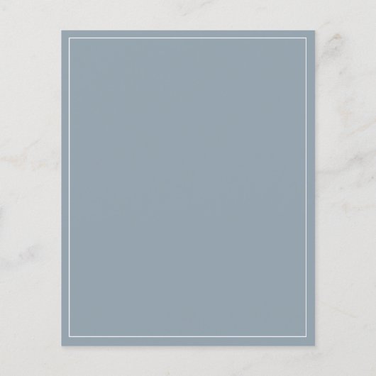 Budget Dusty Blue Wedding Danke Card Flyer (Hinten)