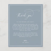 Budget Dusty Blue Wedding Danke Card Flyer (Vorne)