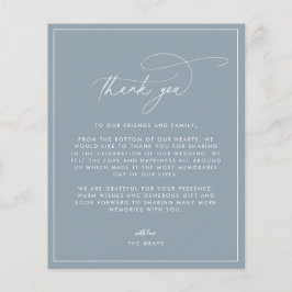 Budget Dusty Blue Wedding Danke Card Flyer