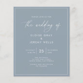 Budget Dusty Blue Wedding Flyer (Vorne)