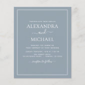 Budget Dusty Blue Wedding mit Foto Einladung Fl Flyer (Vorne)