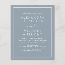 Budget Dusty Blue Wedding mit Foto Einladung Fl Flyer