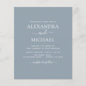 Budget Dusty Blue Wedding mit Foto Einladung Flyer (Vorne)