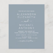 Budget Dusty Blue Wedding mit Foto Einladung Flyer (Vorne)