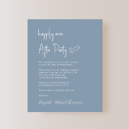 Budget Dusty Blue Wedding Reception Einladung