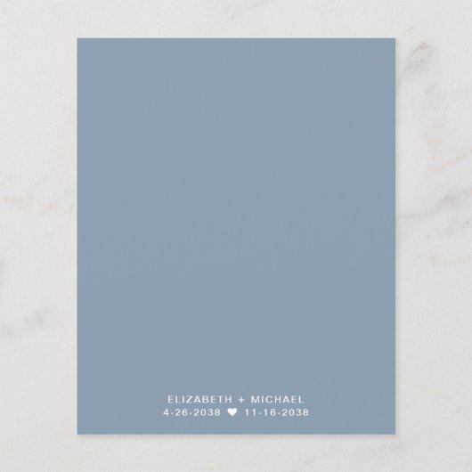 Budget Dusty Blue Wedding Reception Einladung (Rückseite)