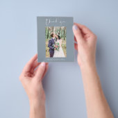Budget Dusty Blue Wedding Vielen Dank Foto Flyer (Gruppe)