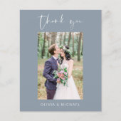 Budget Dusty Blue Wedding Vielen Dank Foto Flyer (Vorne)