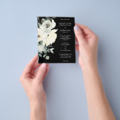 Budget Dusty Blue & Whi Floral Black Wedding Flyer (Gruppe)