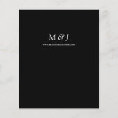 Budget Dusty Blue & Whi Floral Black Wedding Flyer (Hinten)