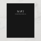 Budget Dusty Blue & White auf Black Floral Wedding (Rückseite)