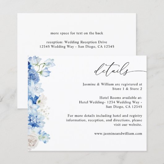 Budget Dusty Blue & White Floral Details (Vorne/Hinten)