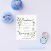 Budget Dusty Blue & White Floral Save the Date Flyer (Einzeln)