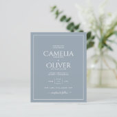 Budget Dusty Blue White Monochrome Wedding (Stehend Vorderseite)