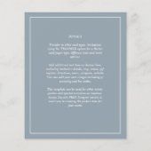 Budget Dusty Blue White Monochrome Wedding (Rückseite)