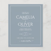 Budget Dusty Blue White Monochrome Wedding (Vorderseite)