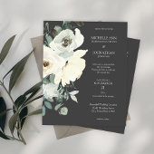 Budget Dusty Blue & White on Gray Floral Wedding