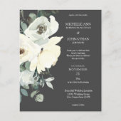 Budget Dusty Blue & White on Gray Floral Wedding (Vorderseite)