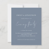 Budget Dusty Blue White Wedding Abend Party (Vorderseite)
