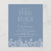 Budget Dusty Blue Wildblume Bridal Brunch Dusche (Vorderseite)