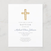 Budget Dusty Blue Wood Cross Religious Boy Baptism (Vorderseite)