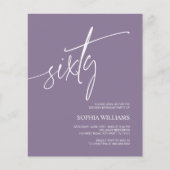 Budget Dusty Lila 60. Geburtstag Einladung (Vorderseite)