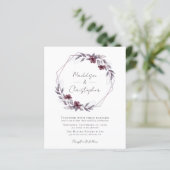Budget Dusty Lila Floral Wedding Einladung (Stehend Vorderseite)