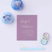 Budget Dusty Lila Minimalistisch Hochzeitseinladun Flyer (Einzeln)
