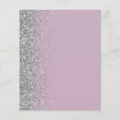 Budget Dusty Lila Silver Glitzer Wedding Einladung (Rückseite)