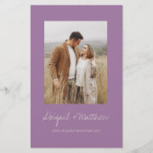 Budget Dusty Lila Simple Wedding Einladung (Rückseite)