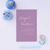 Budget Dusty Lila Simple Wedding Einladung Flyer (Einzeln)