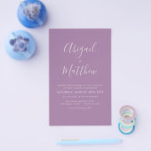Budget Dusty Lila Simple Wedding Einladung Flyer (Einzeln)